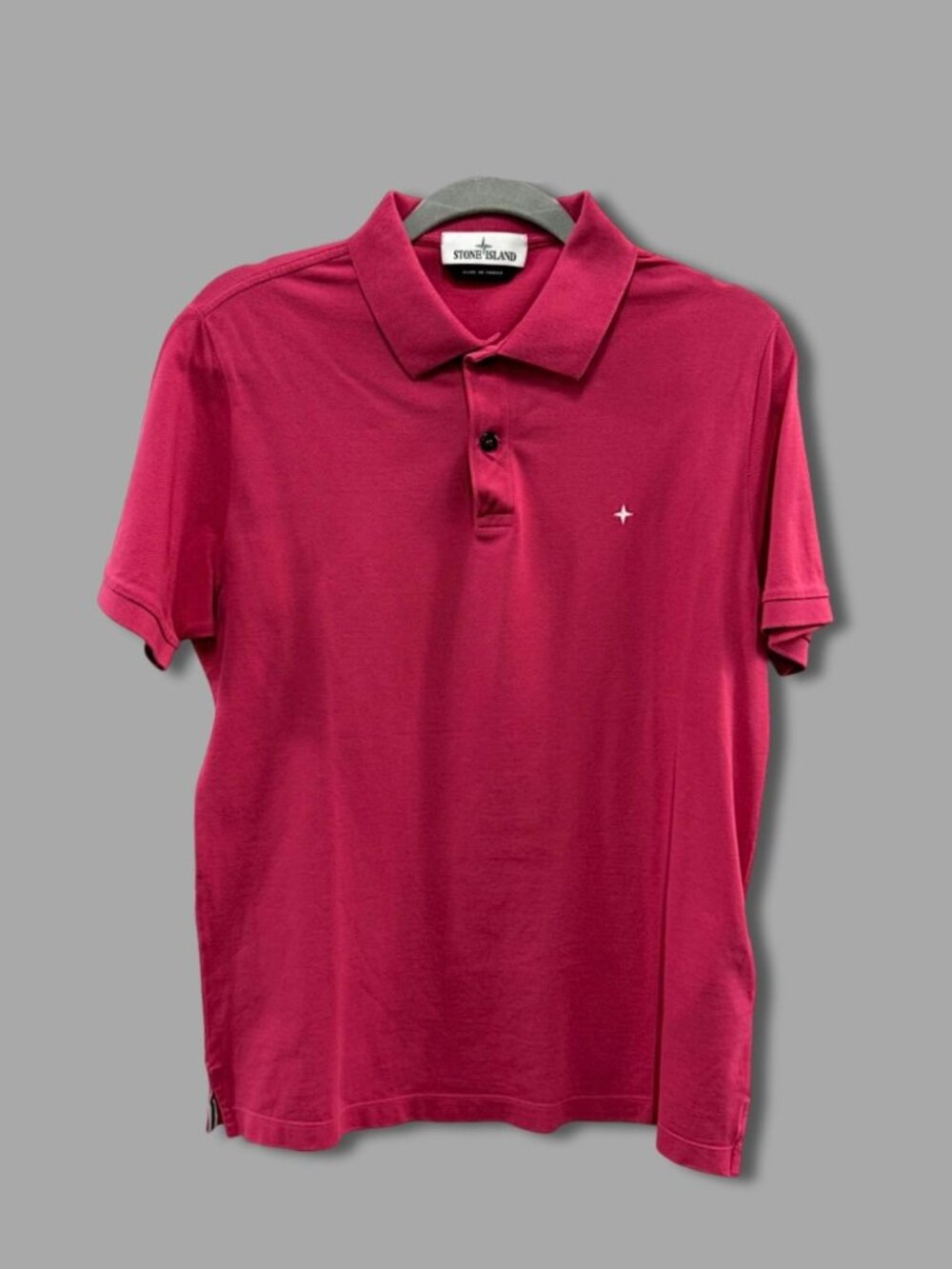 STONE ISLAND DARK PINK CHEST LOGO SLIM POLO SHIRT